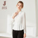 上衣洋气修身 2026新款 长袖 女春季 雪纺衬衣小众 设计感收腰白衬衫