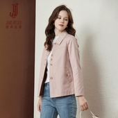 2026年新款 大气廓形百搭外套 单排扣百搭翻领风衣女春秋肌理感经典