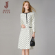 经典 波点裙子 复古时髦长袖 故事2025新款 高端精致白色连衣裙女秋季