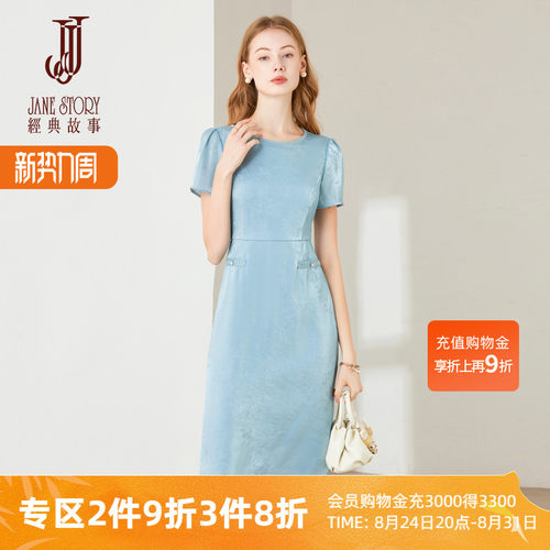 酒红色气质漂亮连衣裙