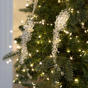 圣诞节装饰北欧ins风透明亚克力雪花片冰凌挂件diy圣诞树花环挂饰