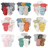 mama家外贸出口婴儿短袖 欧美宝宝包屁衣ins风 礼盒5件装 哈衣修身 版