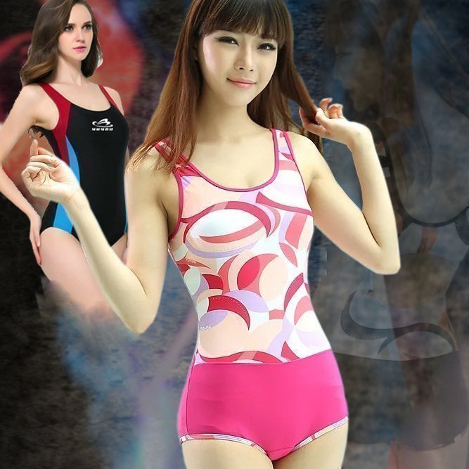 泳衣女三角连体遮肚保守平角游泳衣小胸显瘦遮肚学生时尚大童泳装