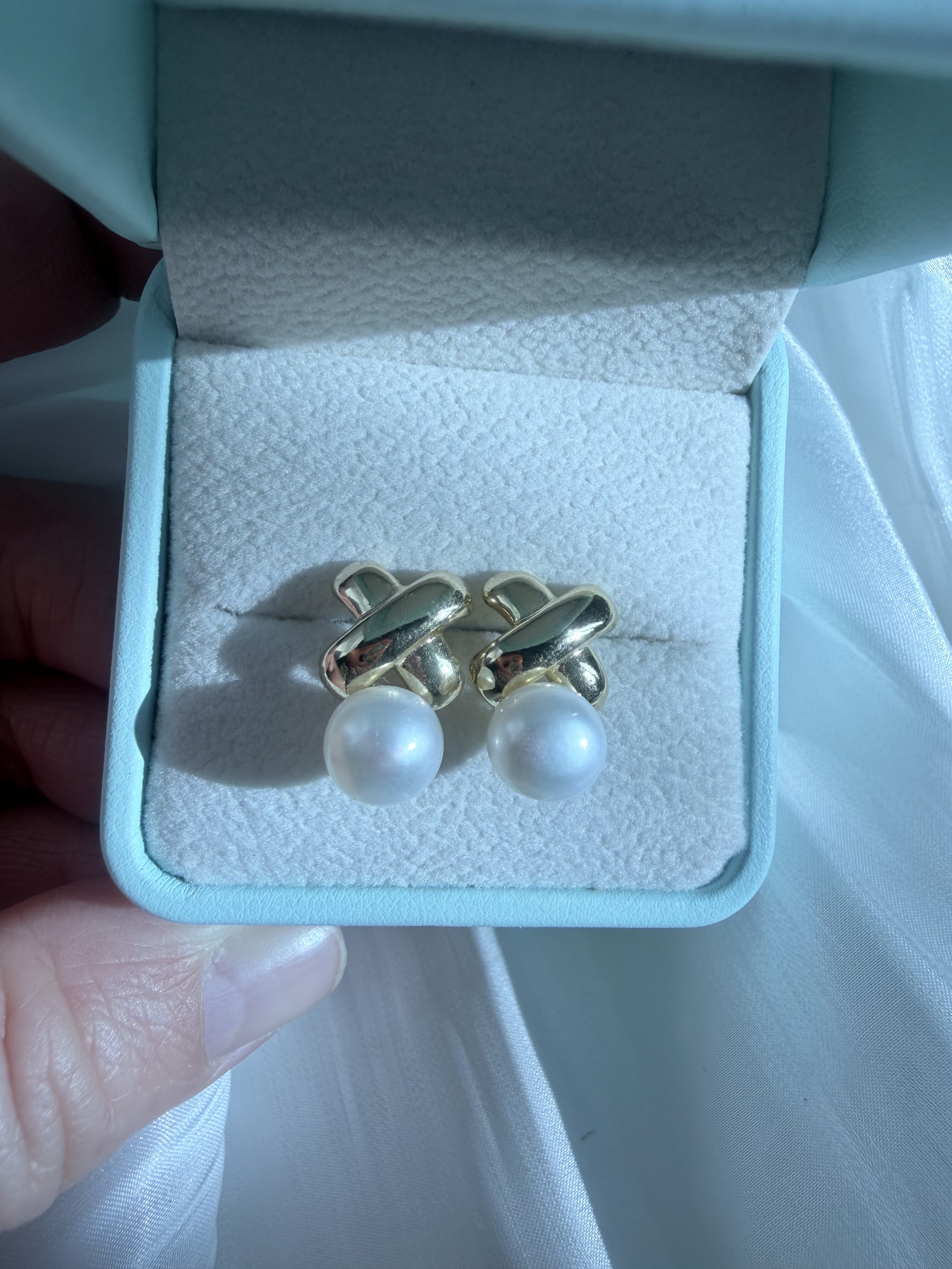 天然淡水S925银针复古交叉珍珠耳钉女气质百搭耳环简约高级感耳饰,珠宝/钻石/翡翠,耳饰,淘宝优惠券,粉丝福利购,淘宝优惠卷