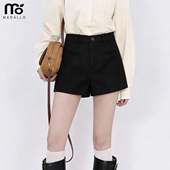 加厚休闲阔腿靴裤 韩版 秋冬爆款 宽松a字修身 毛呢短裤 子女2026新款