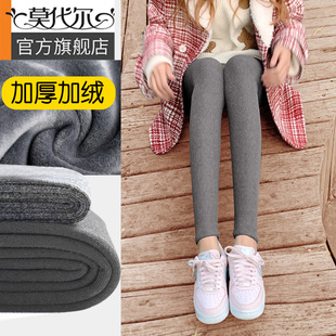 女内穿加厚棉裤 打底裤 女秋冬加绒外穿黑灰色显瘦魔术小脚保暖秋裤