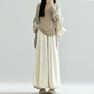 糯米花苞半身裙裤秋垂顺慵懒显瘦