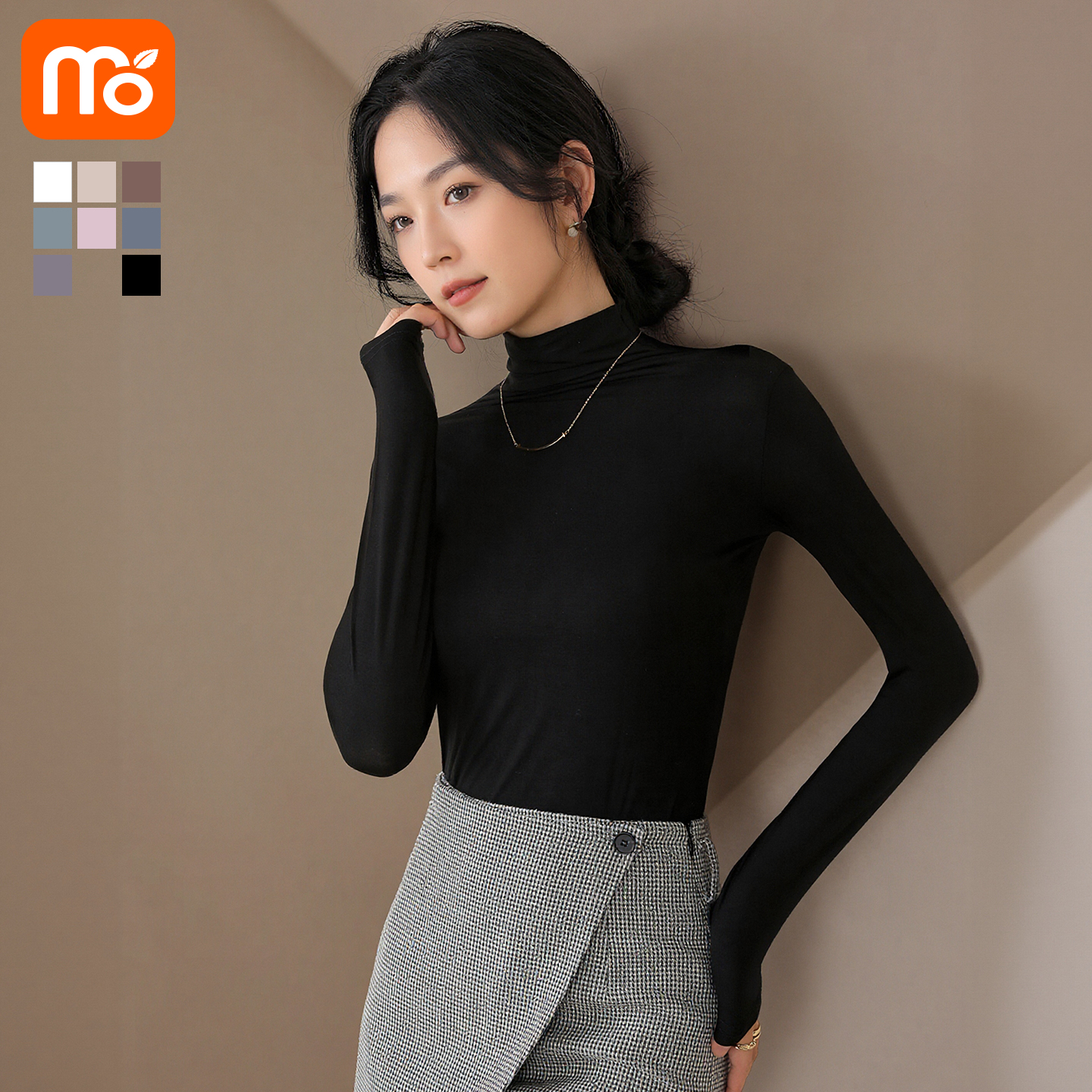 黑色打底衫2025新款女高领长袖