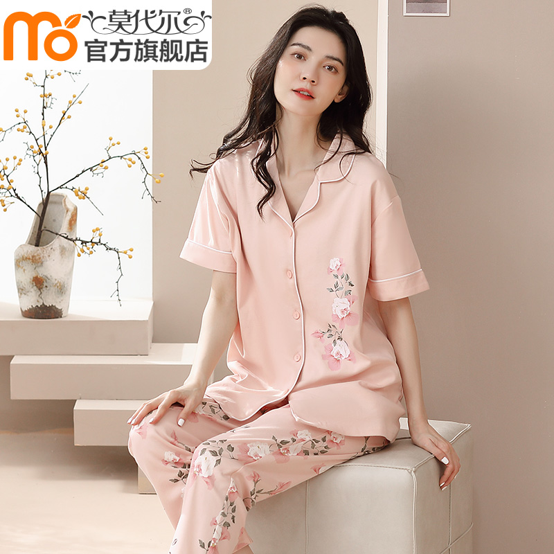 100%纯棉睡衣送妈妈夏季中年家居