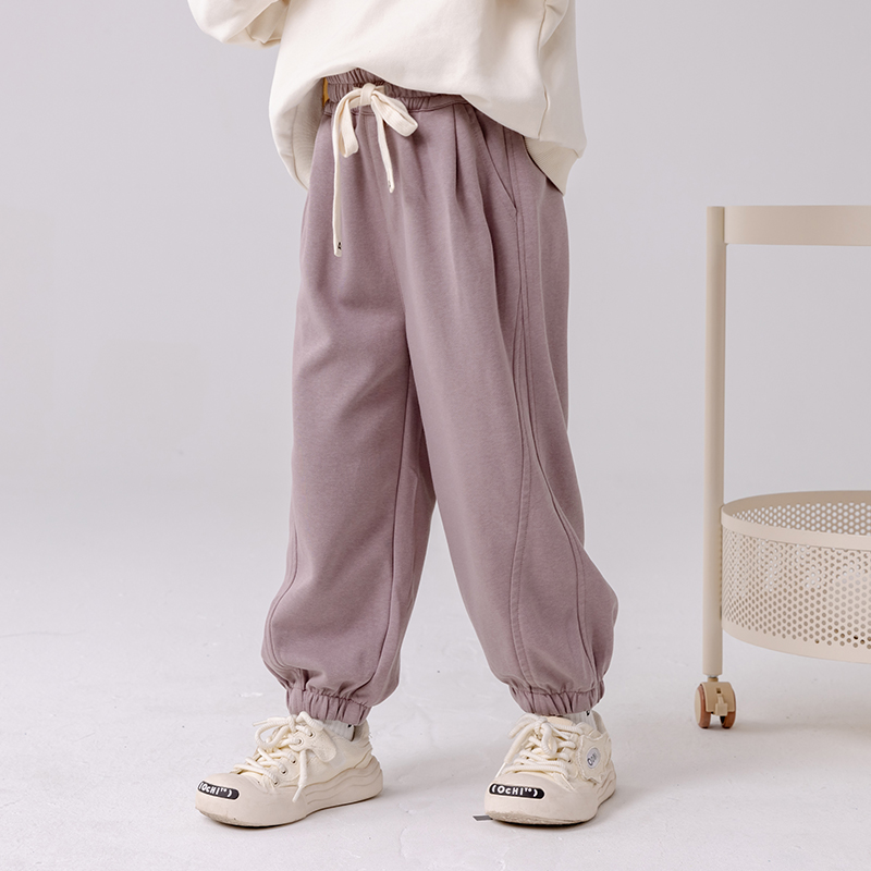 哈依鲁春秋季女童简约百搭卫裤
