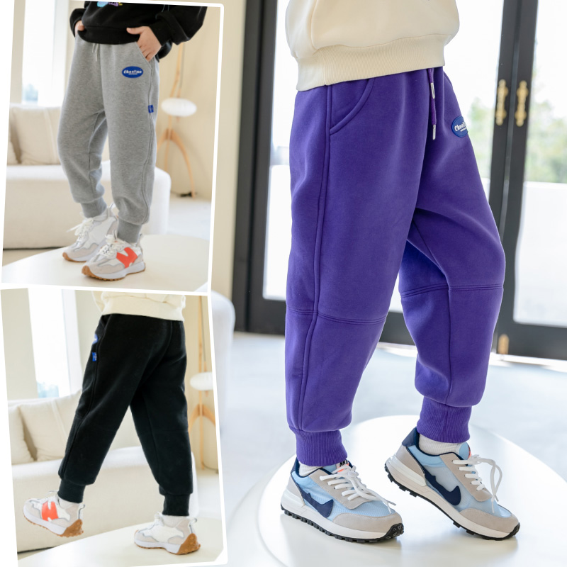 哈依鲁女童加绒一体绒卫裤