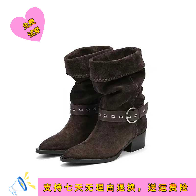 小众轻奢手工女鞋复古女鞋女靴软