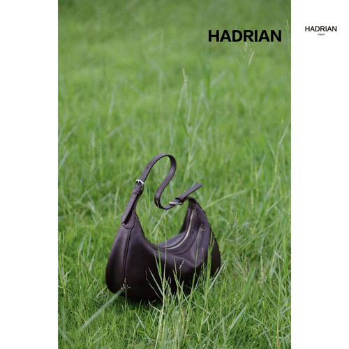 HADRIAN哈德良头层植鞣牛皮月牙包女腋下包单肩斜挎双肩带H25717