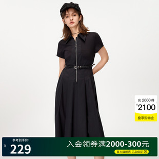 拼接a字衬衫 Basic 新款 House 裙女 百家好收腰显瘦连衣裙2025夏季