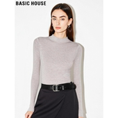 House 百家好舒适简约半高领针织打底衫 女冬季 Basic 内搭修身 上衣
