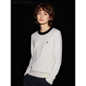 Basic 慵懒风宽松软糯打底毛衣 女冬季 House 百家好拼色圆领针织衫