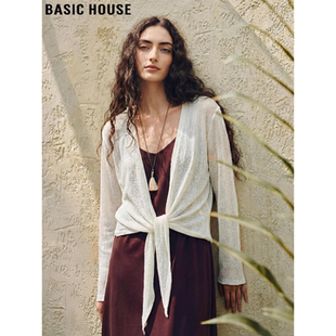 米白色针织开衫 Basic 新款 百家好莱赛尔天丝防晒披肩女夏季 House