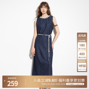 天丝牛仔连衣裙女2025夏显瘦背心裙 百家好波嬉风无袖 Basic House