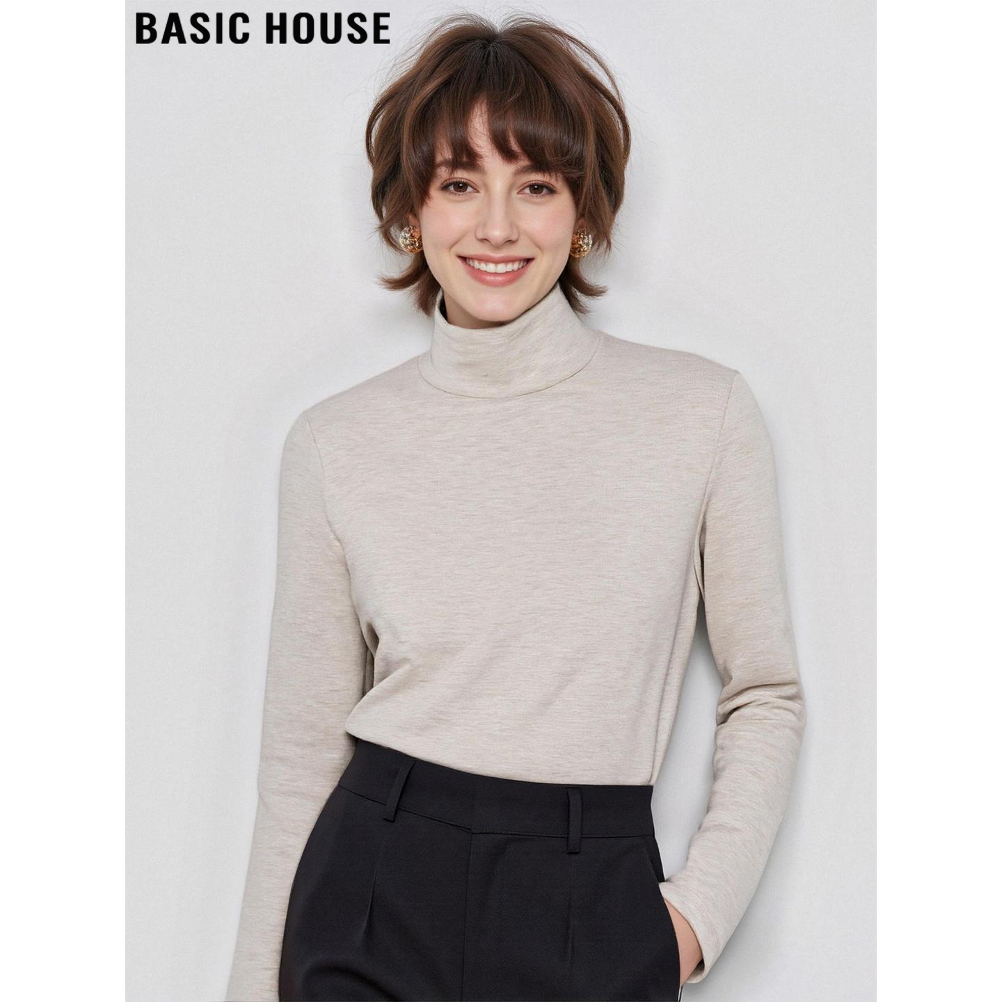 /百家好舒适简约高领长袖打底衫