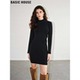 Basic 包臀打底裙 新款 House 百家好黑色半高领连衣裙女士2026春季