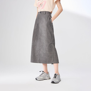 直筒显瘦女a字裙 Basic House 百家好高腰包臀半身裙2025夏季 新款