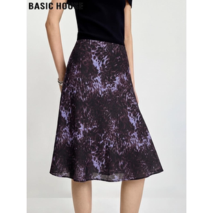新款 Basic 缎面半身裙女2026春季 百家好美式 高腰包臀短裙子 House