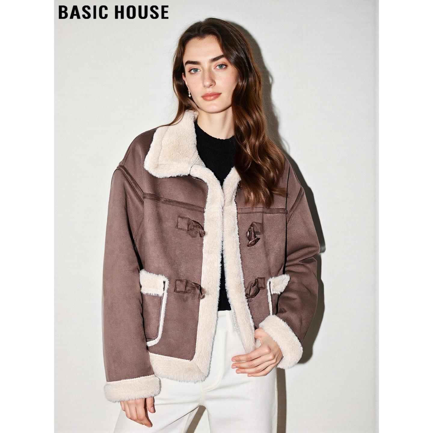 百家好加绒加厚皮毛一体外套女冬