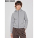 新款 百家好灰色连帽卫衣外套女士2026春季 双拉链上衣 House Basic