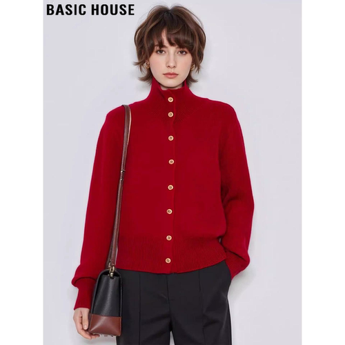 百家好新年红高领加厚软糯针织衫