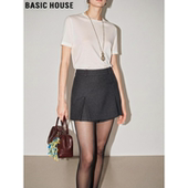 新款 Basic 裙女2026春季 百家好深灰色短裤 高腰显瘦A字短裙 House