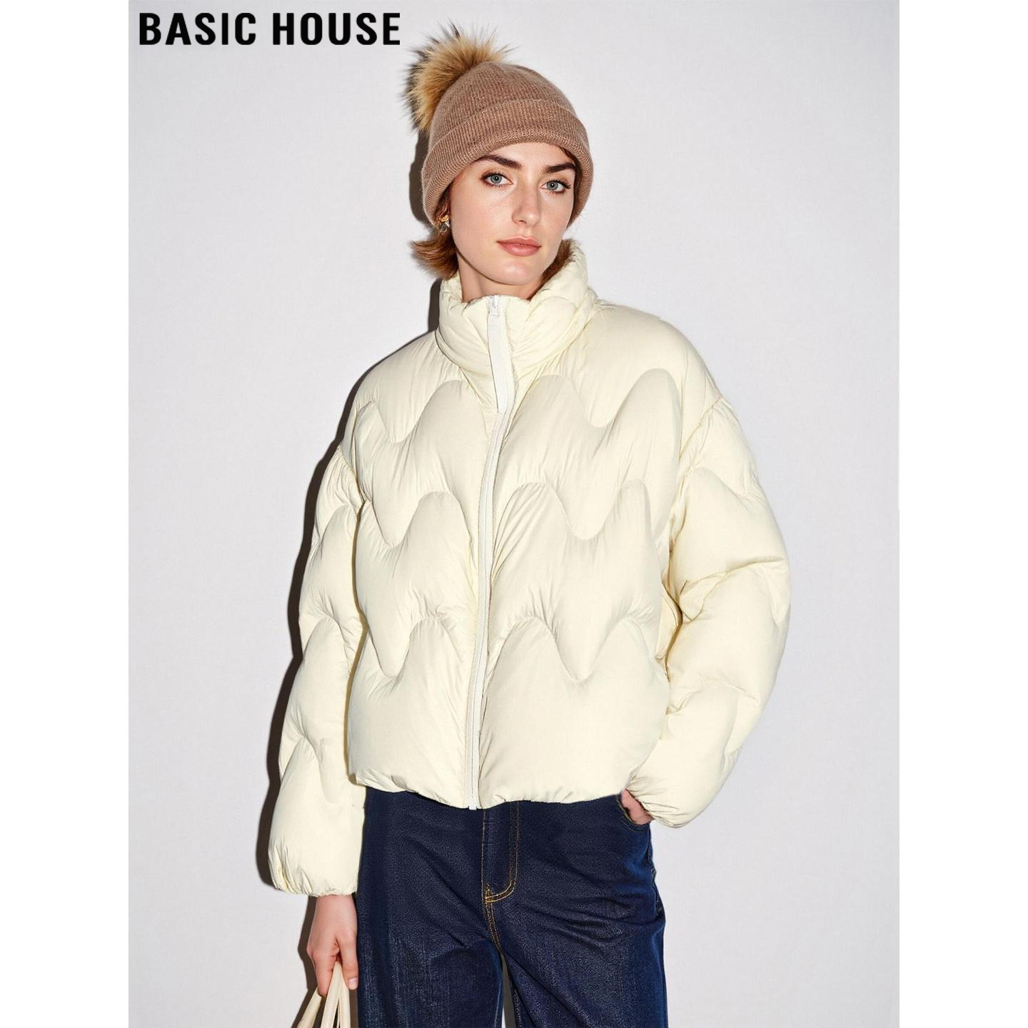 90白鸭绒立领羽绒服面包服外套女