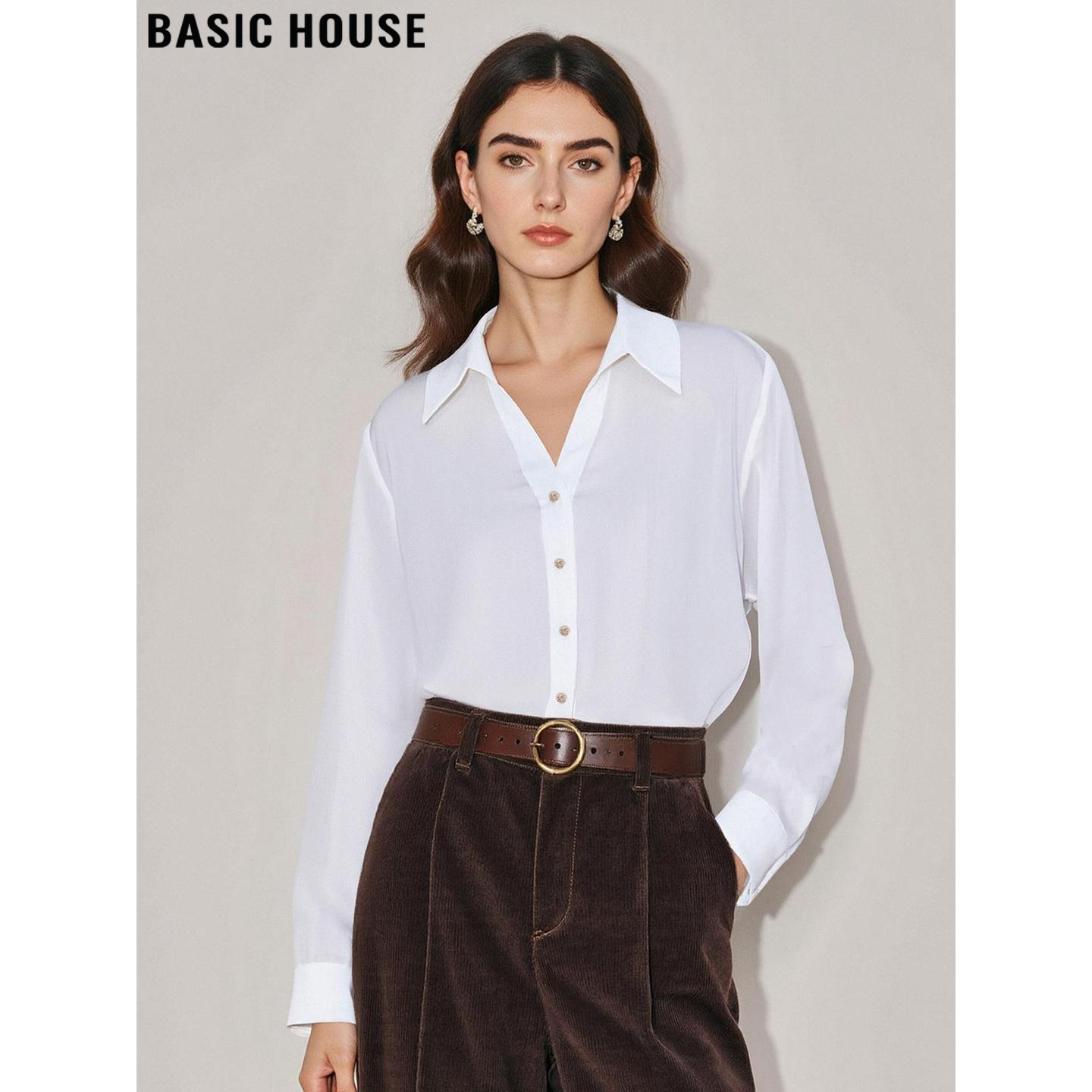 百家好设计感白色衬衫女内搭叠穿