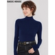 House 百家好藏青色半高领针织打底衫 女士冬季 Basic 修身 内搭上衣