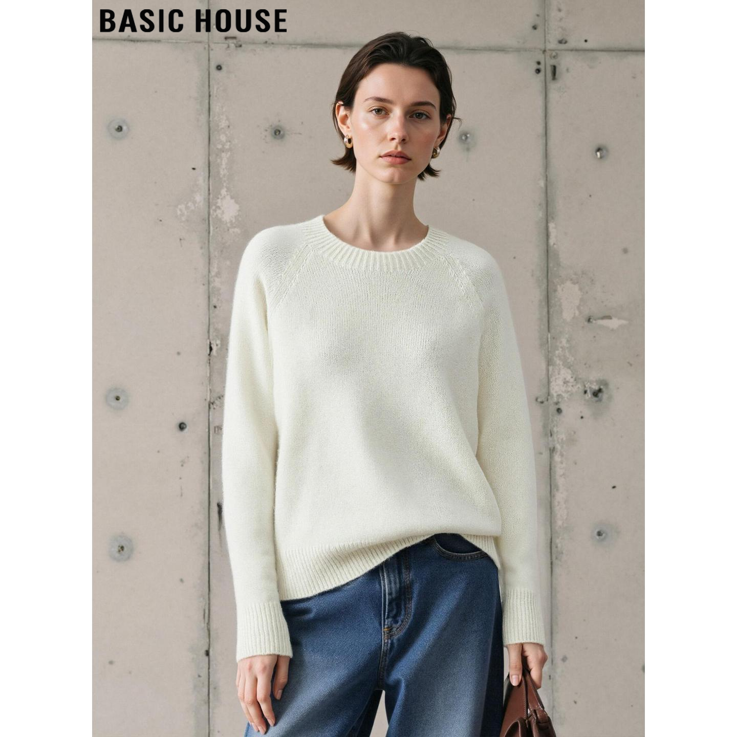 百家好简约百搭100%羊毛软糯毛衣