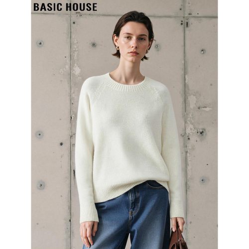 百家好简约百搭100%羊毛软糯毛衣