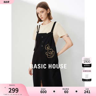 开叉裙子减龄 House 新款 风背带连衣裙女2024夏季 百家好工装 Basic