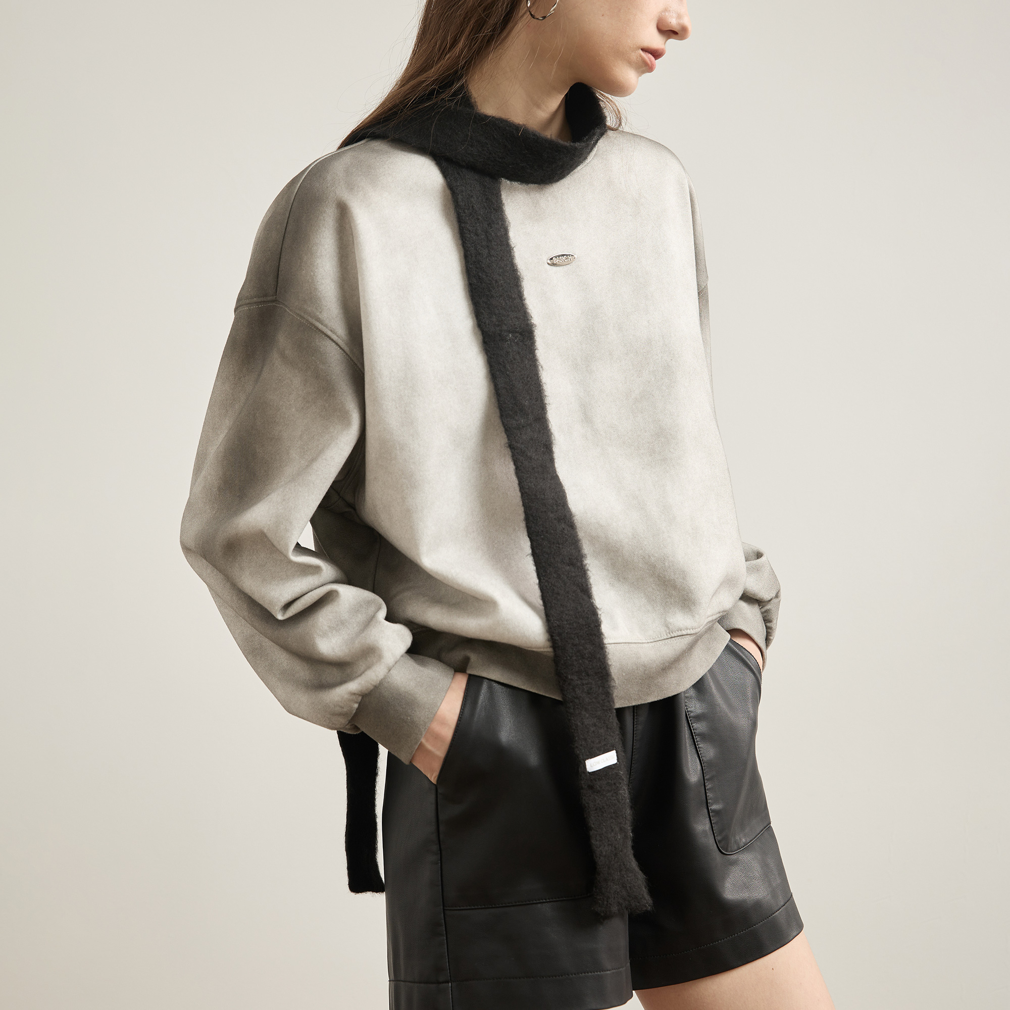 扎染卫衣穿搭加厚宽松圆领上衣