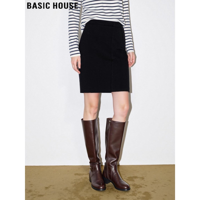 百家好优雅气质黑色包臀半身裙