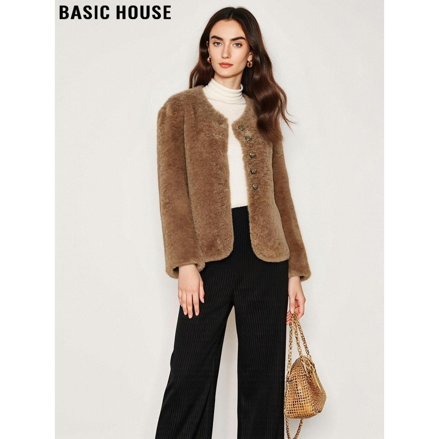 百家好高级感加厚保暖毛毛外套女