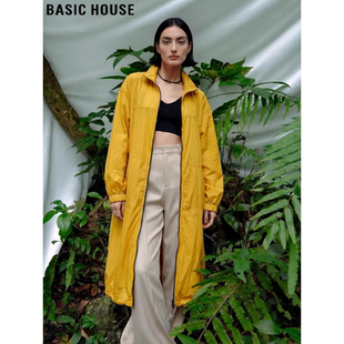 Basic House/百家好轻薄款连帽防晒外套女夏季宽松休闲中长款开衫