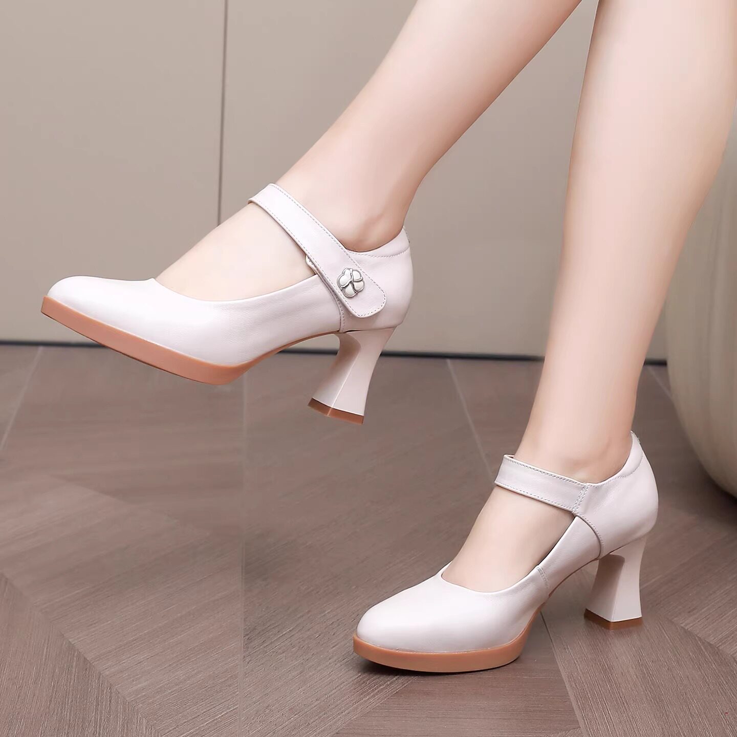 高跟鞋女防水台皮鞋粗跟玛丽珍女鞋2026新款春夏不累脚小个子单鞋