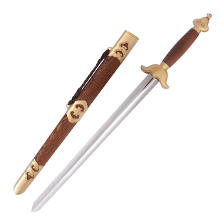 龙泉杨氏太极剑法剑不锈钢短剑硬剑黄铜实木表演道具剑未开刃