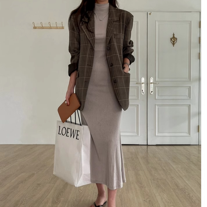 现 古西装清仓 秋季女装韩版经典大气中长款宽松女士西服外套