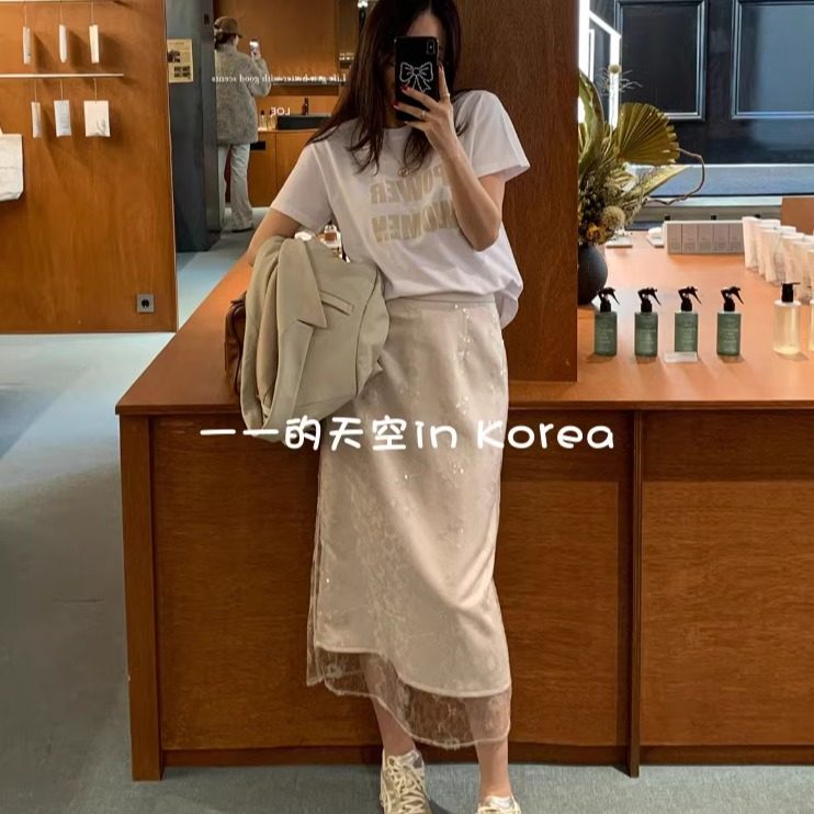 power woman tee韩国代购正品2025春夏女新款简约个性字母短袖t恤