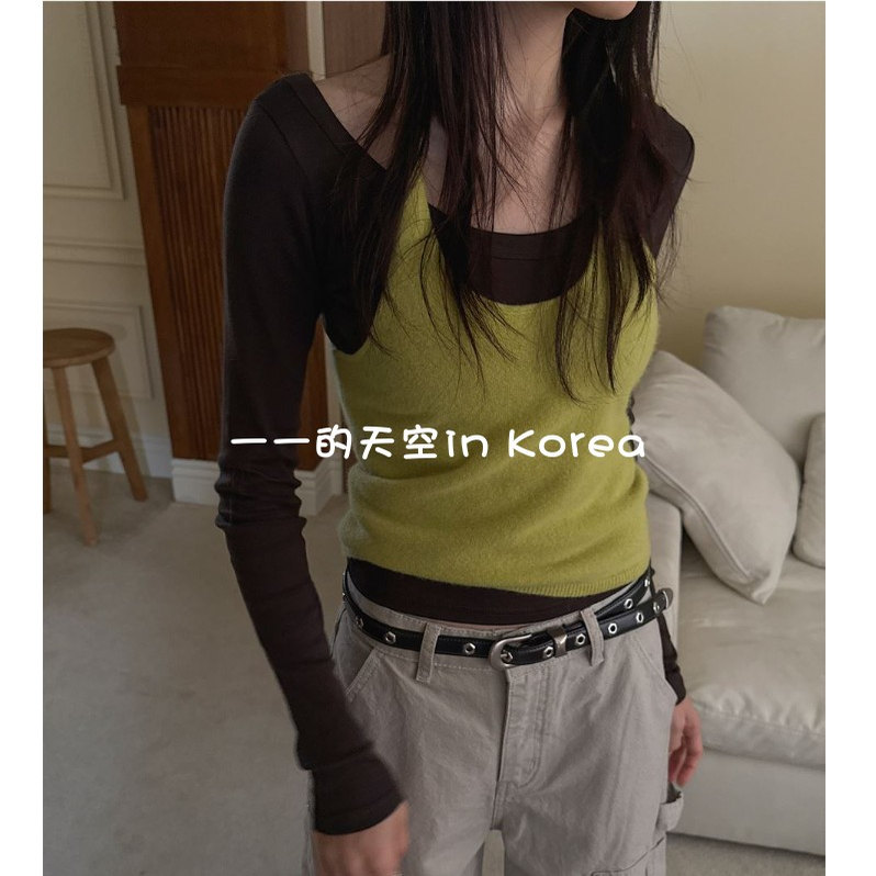 挂脖羊毛背心韩国代购2025秋冬女装新款叠穿bi备时髦百搭针织上衣