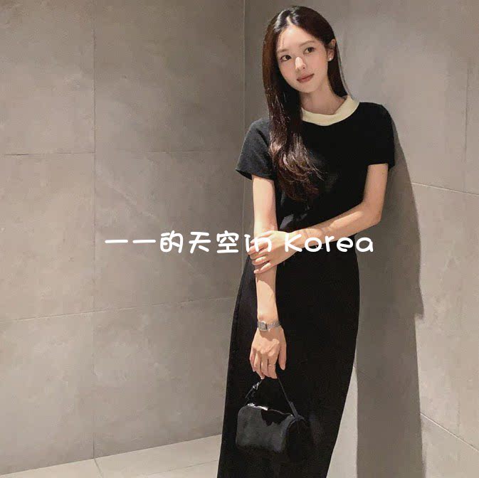 温婉翻领针织上衣 韩国代购2026秋季新款气质淑女修身短袖针织衫