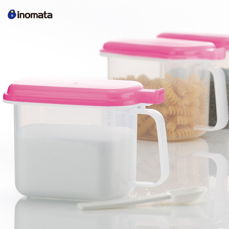 日本INOMATA翻盖调料盒带勺720ml