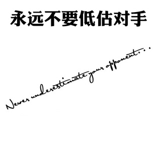 永远不要低估对手 汽车贴纸 随意贴个性签名贴纸小划痕遮挡装饰贴