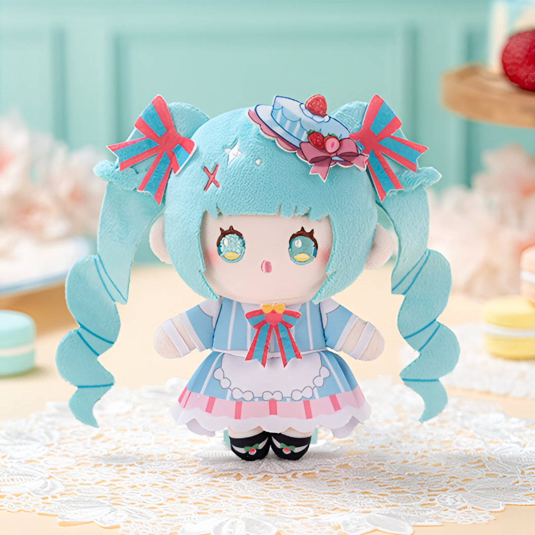 【正版】初音未来甜美交织fufu公仔毛绒玩偶可爱抱枕情侣创意礼物