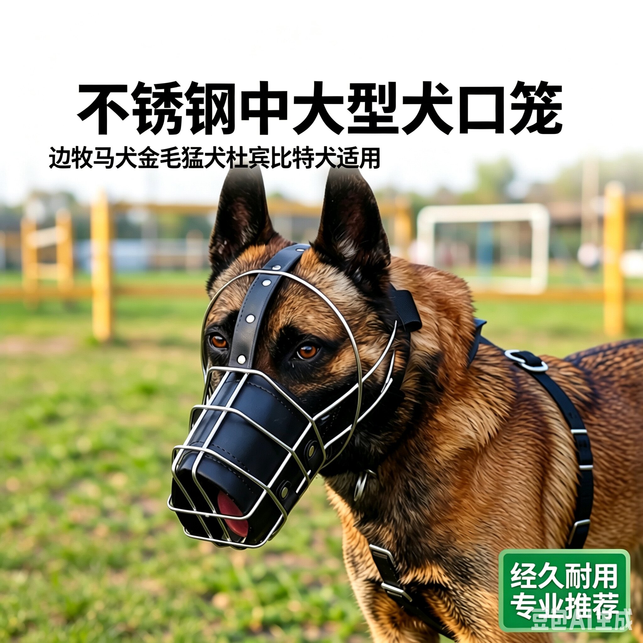 不锈钢中大型犬防咬嘴套